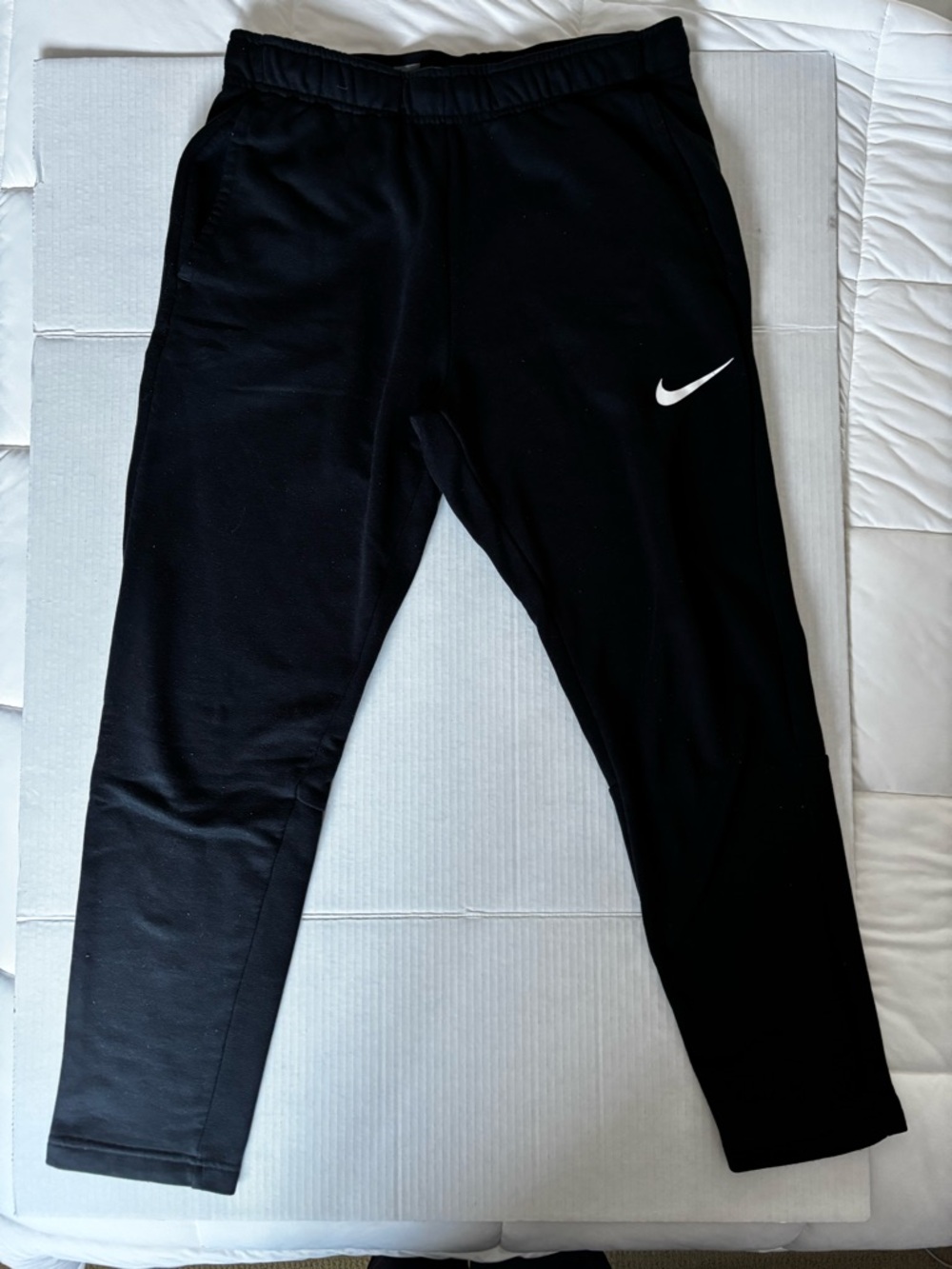 Nike Black Men's Dri-FIT Jogger Sweatpants with White Swoosh medium